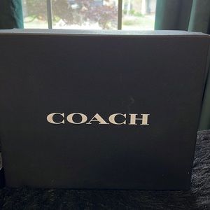 Coach ankle boots, black suede with blue flower detail. Never worn. Size 6